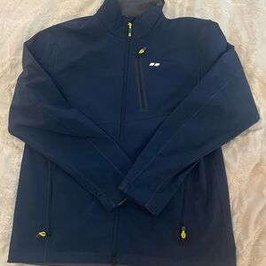 Koppen Men's Navy Windbreaker with Bright Yellow Details